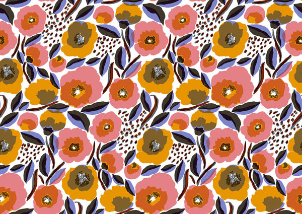 マリメッコ 壁紙 25156 ロサリウム ベージュ 70cm×10m marimekko ROSARIUM 輸入壁紙 不織布 クロス 北欧 おしゃれ 花柄 2022AW】marimekko マリメッコ/ Rosarium 壁紙クロス ベージュ