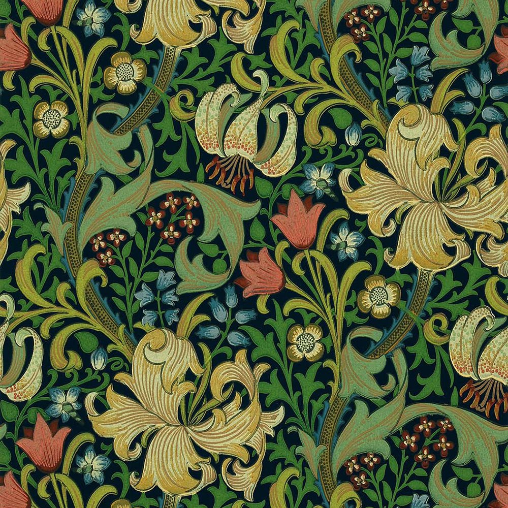 バランスフリル付 ウィリアム・モリス Golden Lily【幅1690】 Golden Lily 216816 / WM8556-1 / MORRIS & Co. ウィリアム・モリス